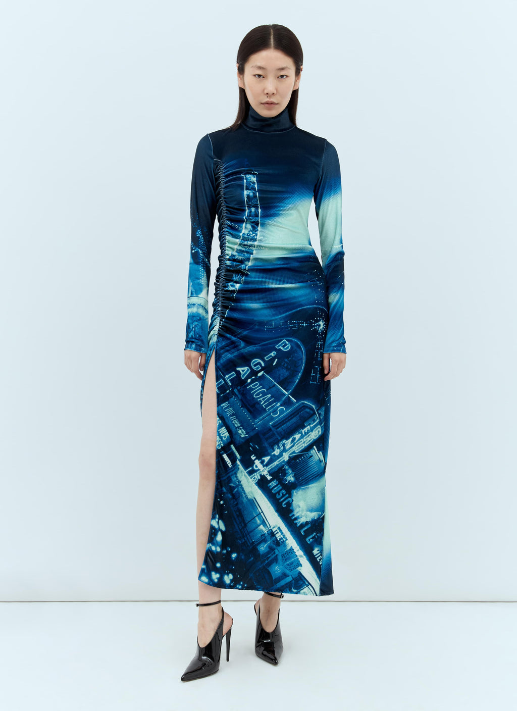 Jean Paul Gaultier Ladies Pigalle Gathered long Velvet Dress JPG