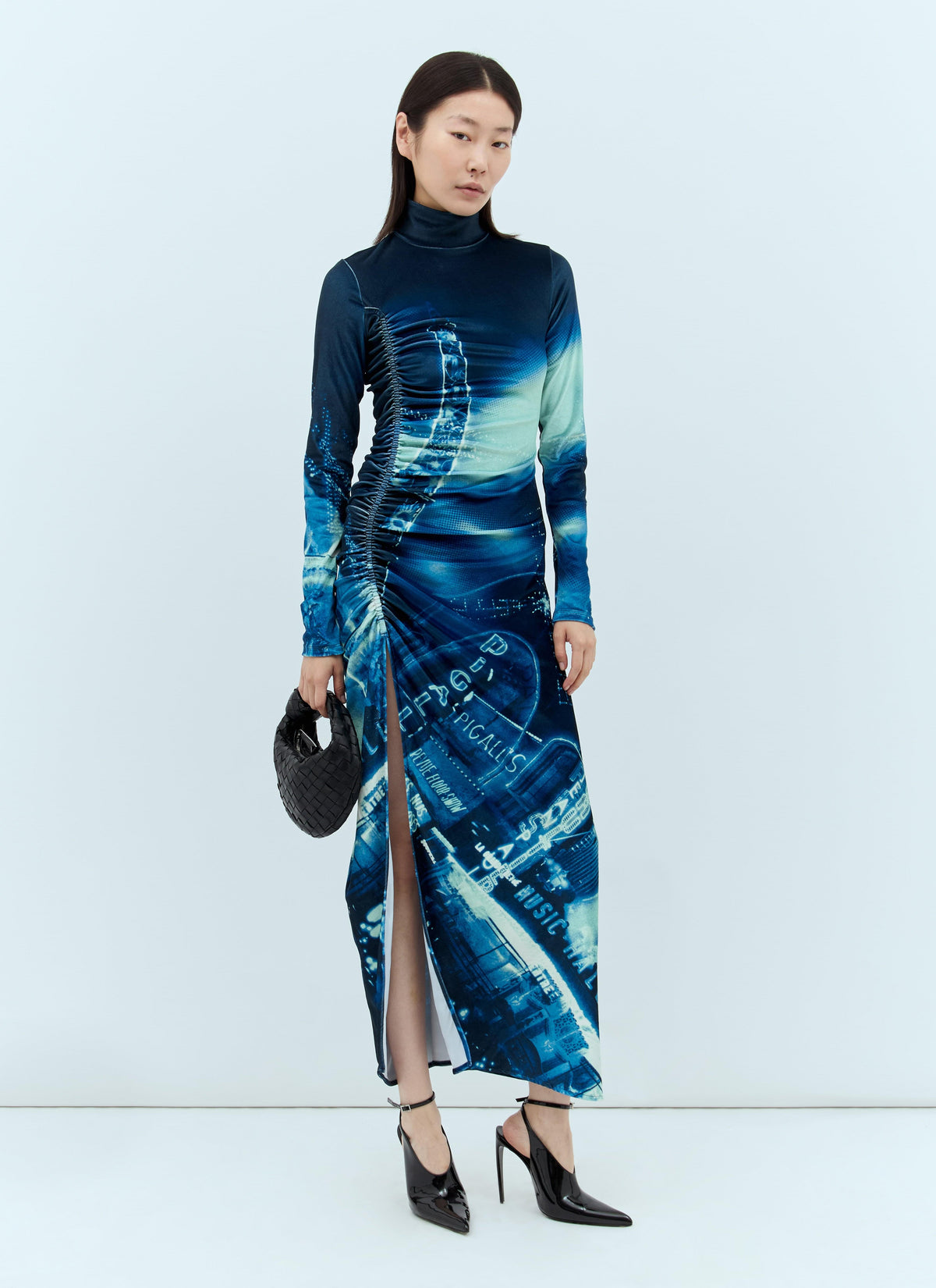 Jean Paul Gaultier Ladies Pigalle Gathered long Velvet Dress JPG