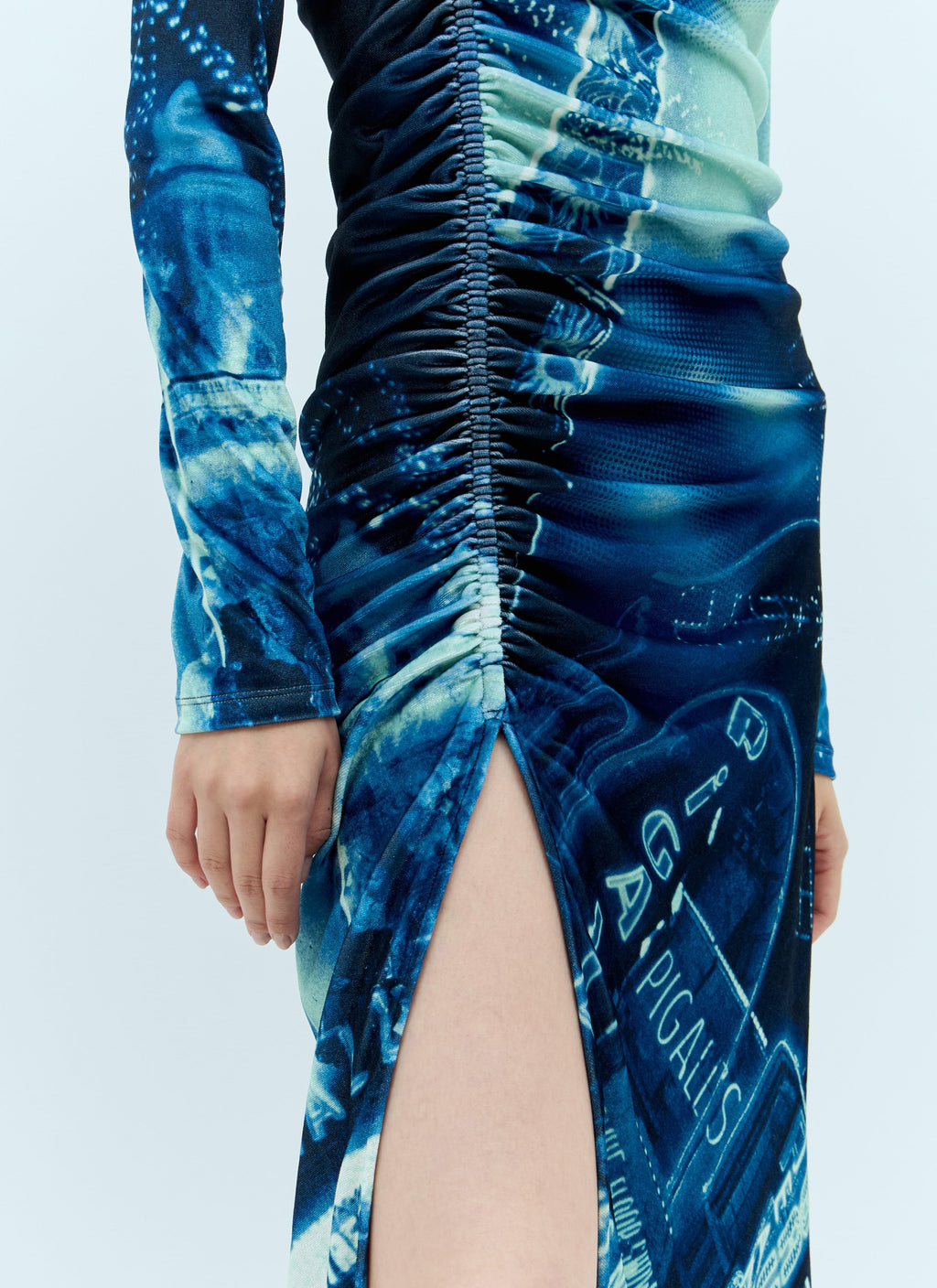 Jean Paul Gaultier Ladies Pigalle Gathered long Velvet Dress JPG