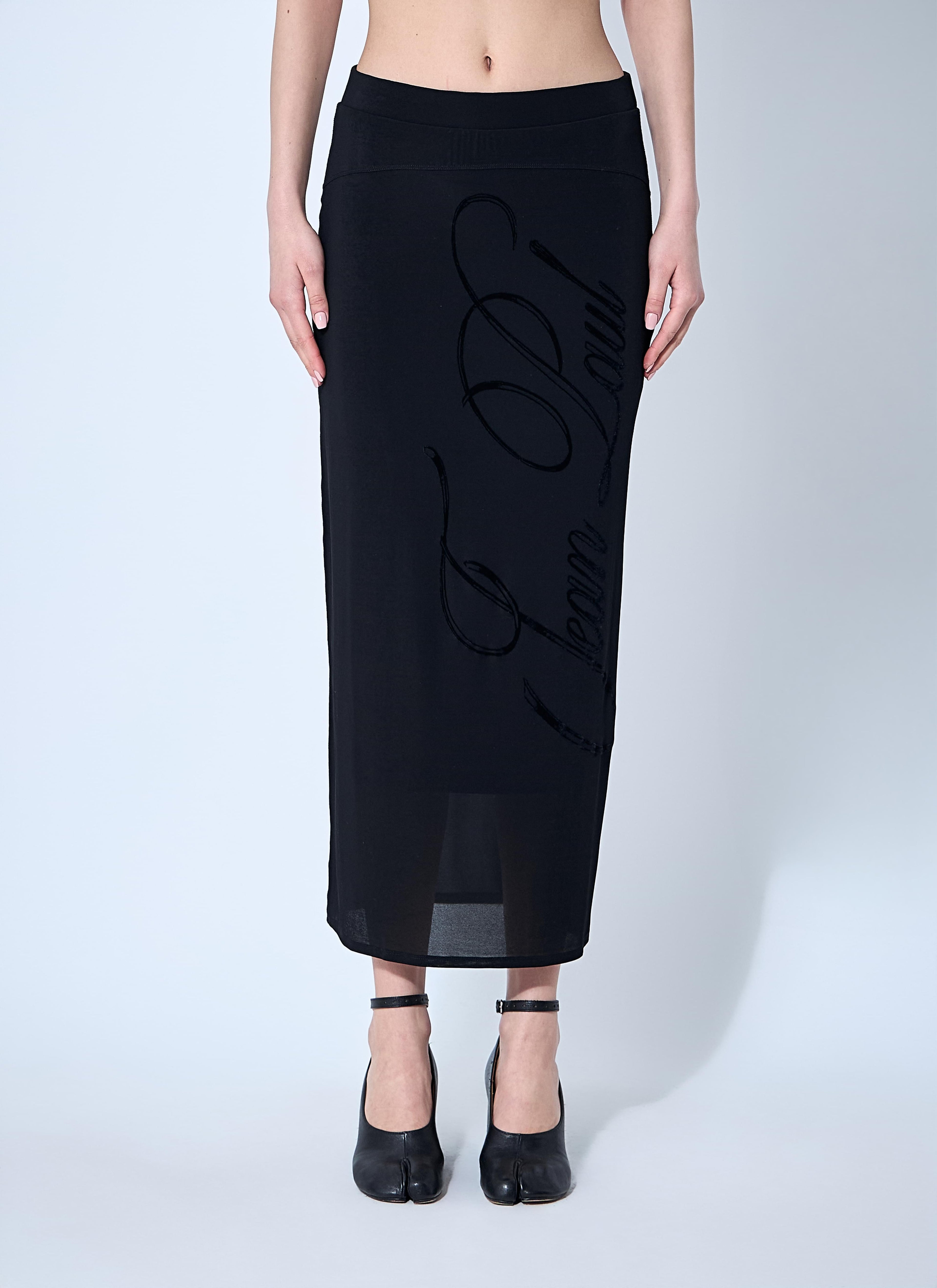 Jean Paul Gaultier ladies Mesh Tattoo Midi Skirt JPG black
