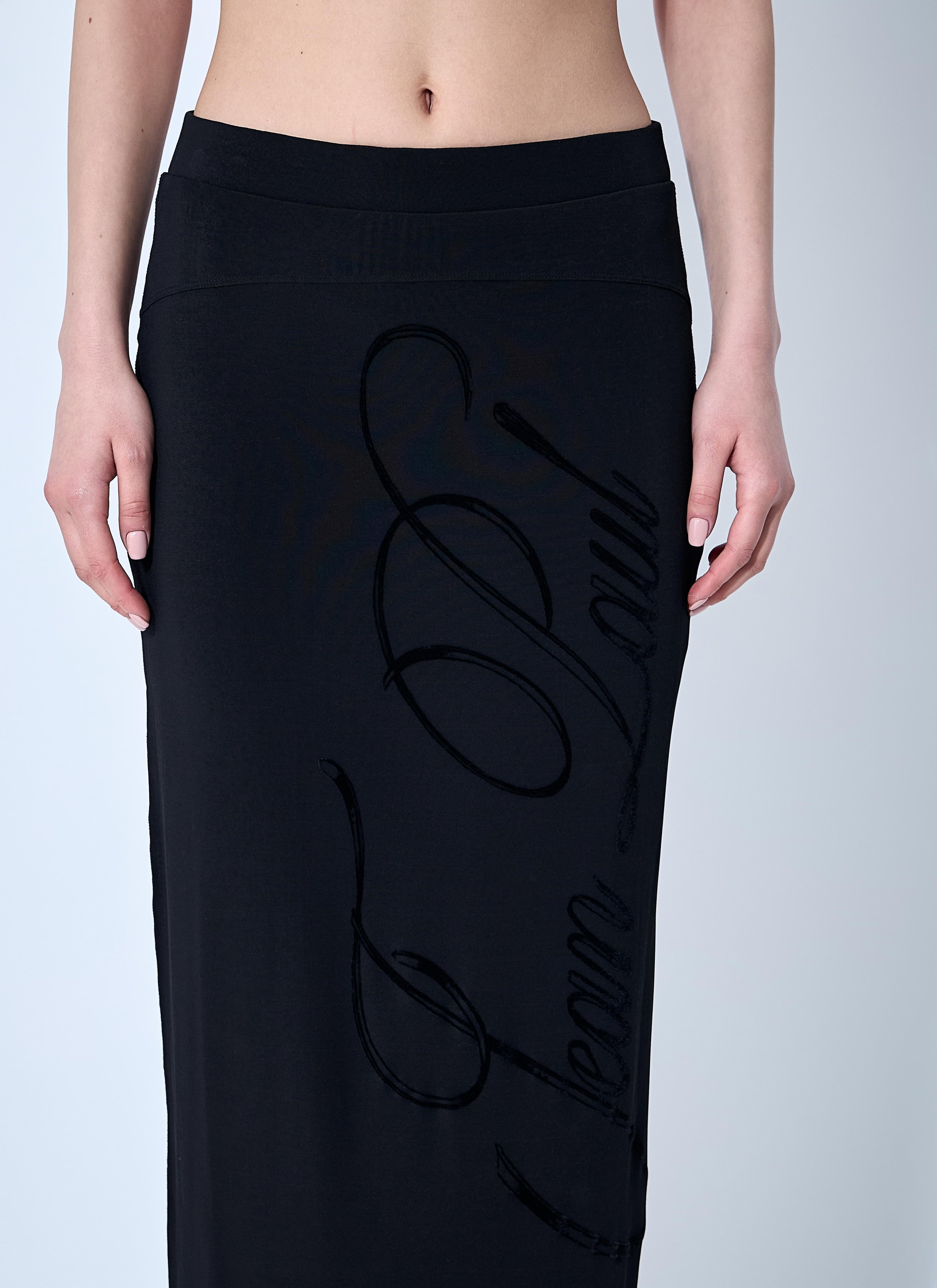 Jean Paul Gaultier ladies Mesh Tattoo Midi Skirt JPG black
