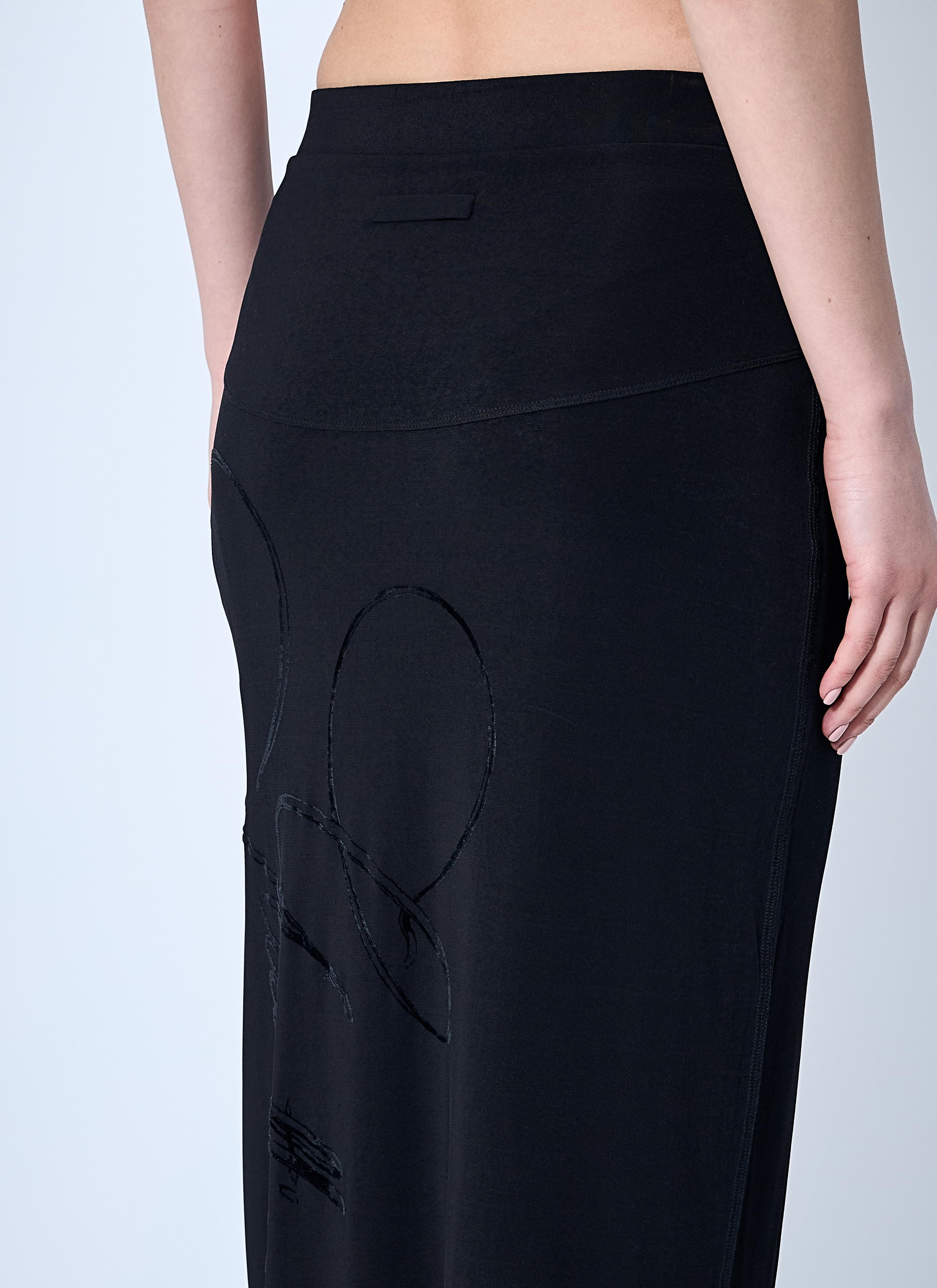 Jean Paul Gaultier ladies Mesh Tattoo Midi Skirt JPG black