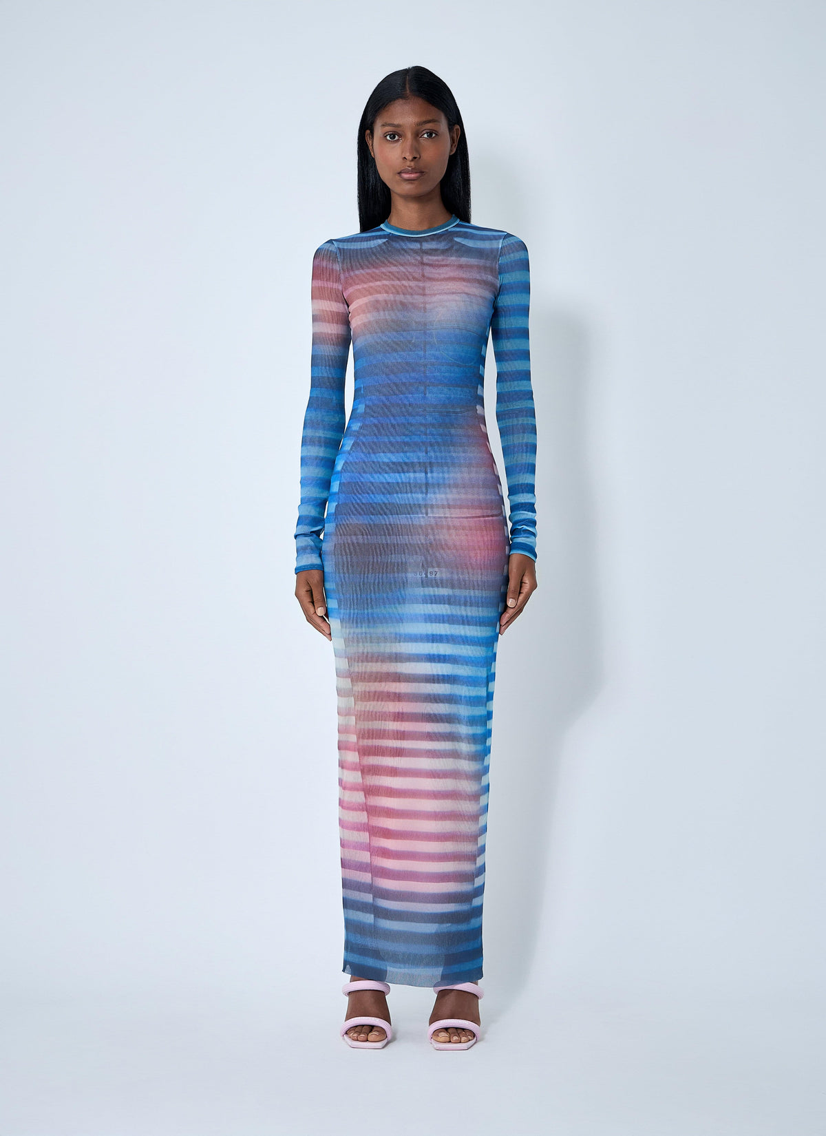 Jean Paul Gaultier Ladies Air Mesh Maxi Dress JPG stretch Small