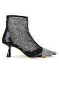 Jimmy Choo ladies Kix 65 Boots black mesh with crystals heels shoes