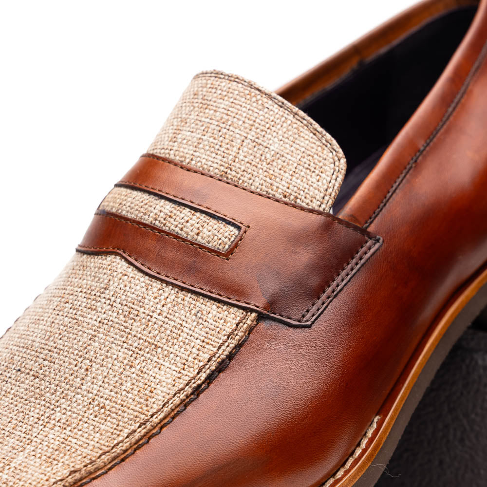 15-733-CGN Lago Italian Calfskin Slip On Loafer Cognac Zelli men's