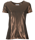 Metallic Coated Cotton T-Shirt Bronze Italy Maison Foil Army