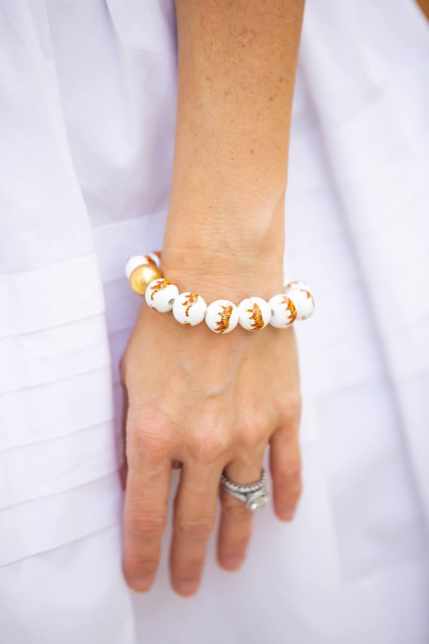 Beaded Bracelet - Tigers - Gameday Collection Auburn Clemson LSU Ceramic