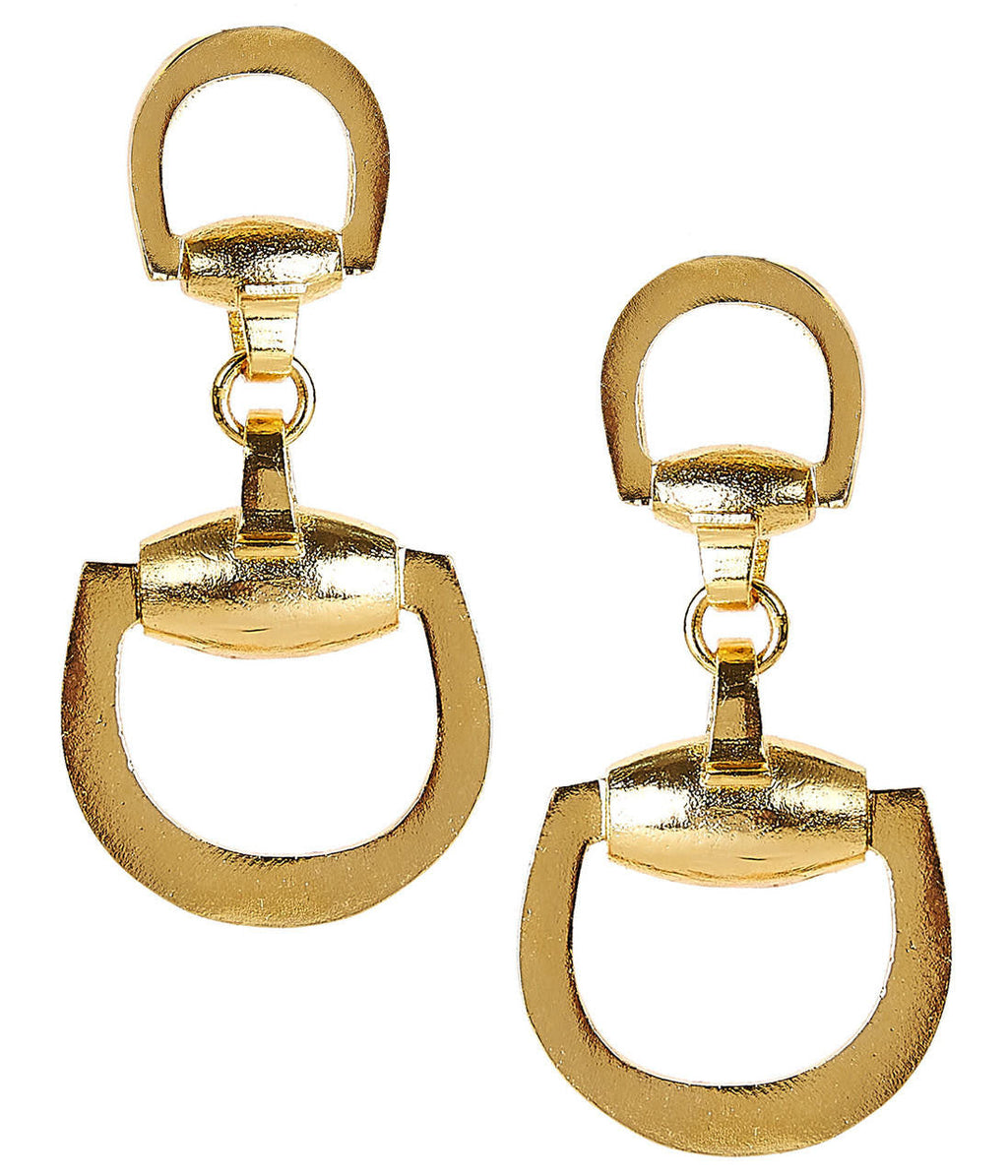 Horsebit - Gold Earrings equestrian snaffle