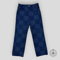 Louis Vuitton Damier Jacquard Wool Pants men's trousers blue 50