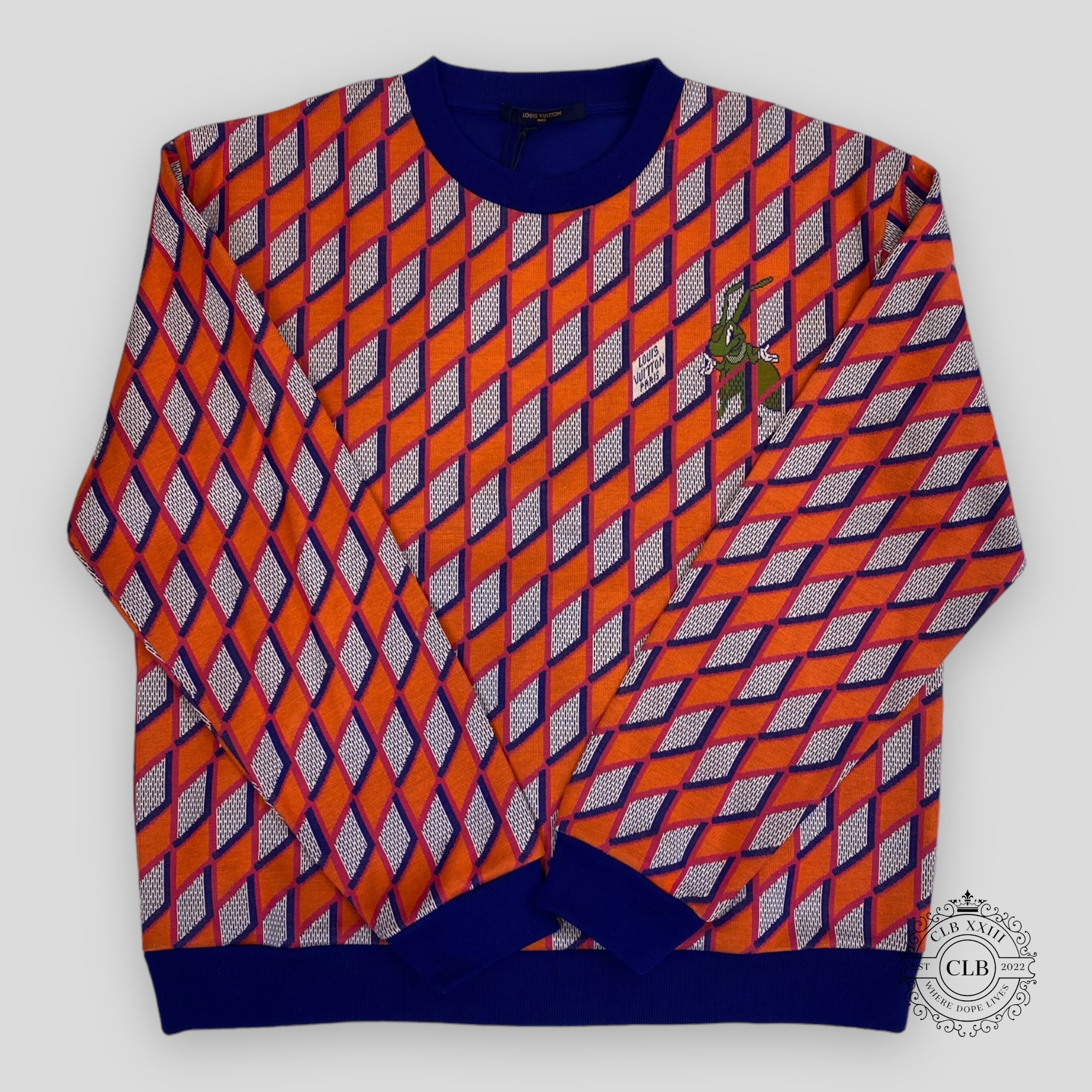 LOUIS VUITTON DIAMOND DAMIER CRICKET CREWNECK - MULTICOLOR XL sweater men's