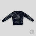 Louis Vuitton Distressed Flock Monogram Sweater in Navy XL men's unisex