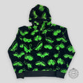 LOUIS VUITTON EYES GRAPHIC JACQUARD HOODIE - BLACK/GREEN unisex men's XL