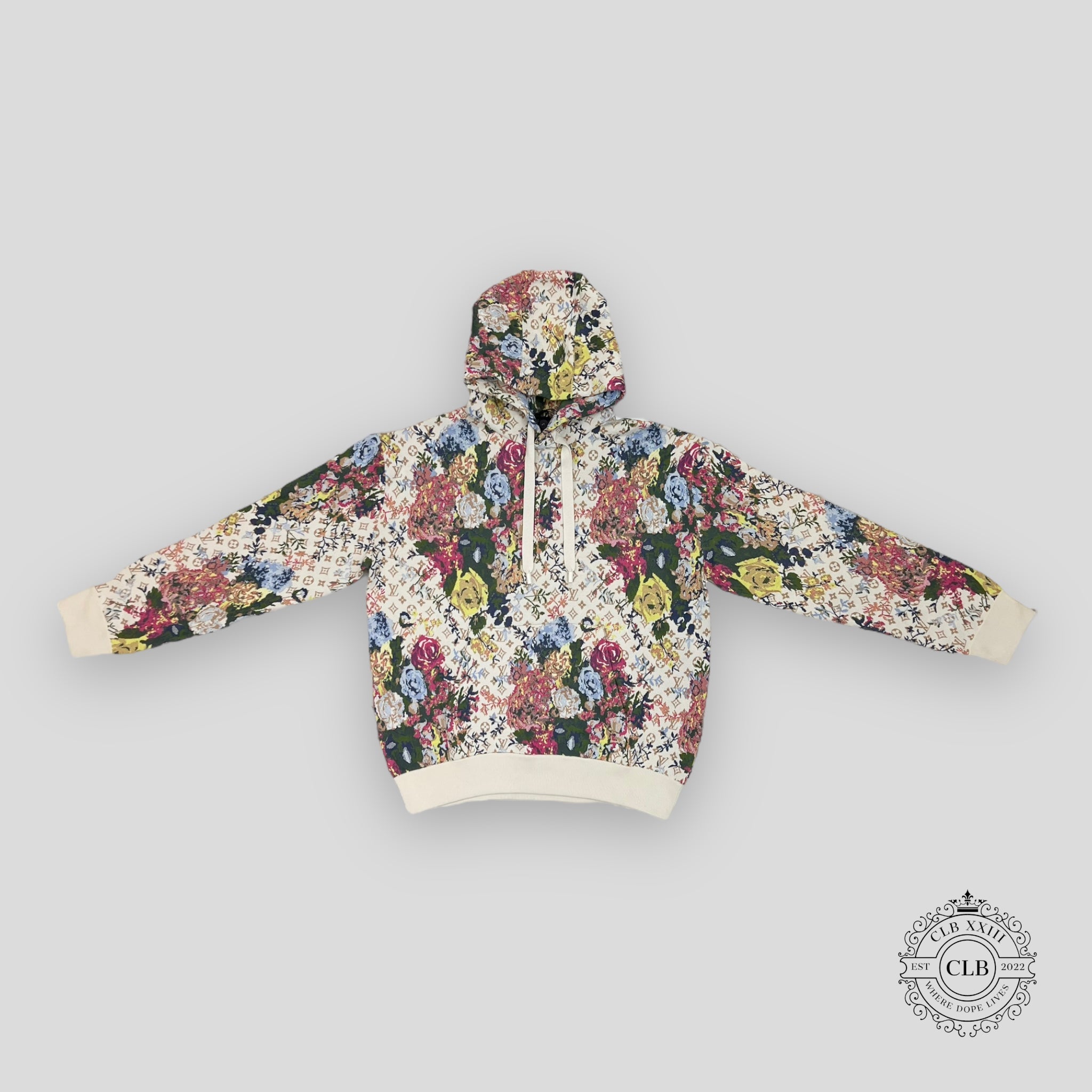 LOUIS VUITTON FLOWER GRAPHIC HOODIE - MULTICOLOR L XXL men's sweatshirt