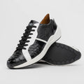 Lyon II men's genuine Ostrich and calfskin sneakers shoes Milano Italy