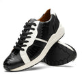 Lyon Black / White men's sneakers ostrich and calfskin leather