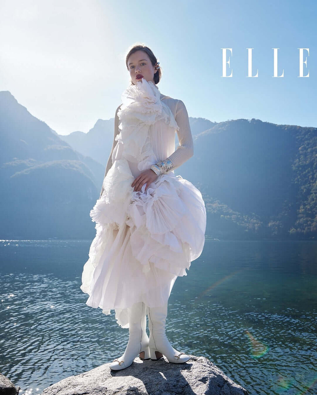 White Tall Lock Boot Madison Maison leather knee boots Madison Maison