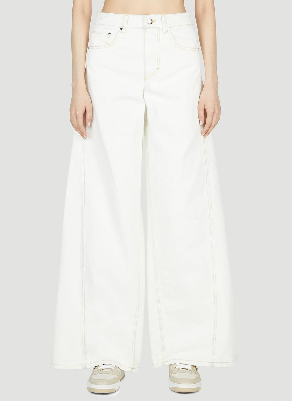 Moncler X Alicia Keys ladies Wide Leg Pants slacks trousers jeans white