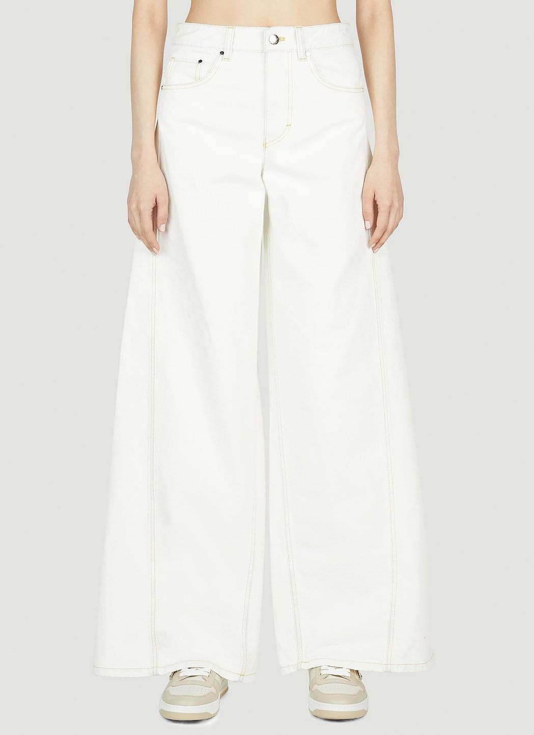 Moncler X Alicia Keys ladies Wide Leg Pants slacks trousers jeans white