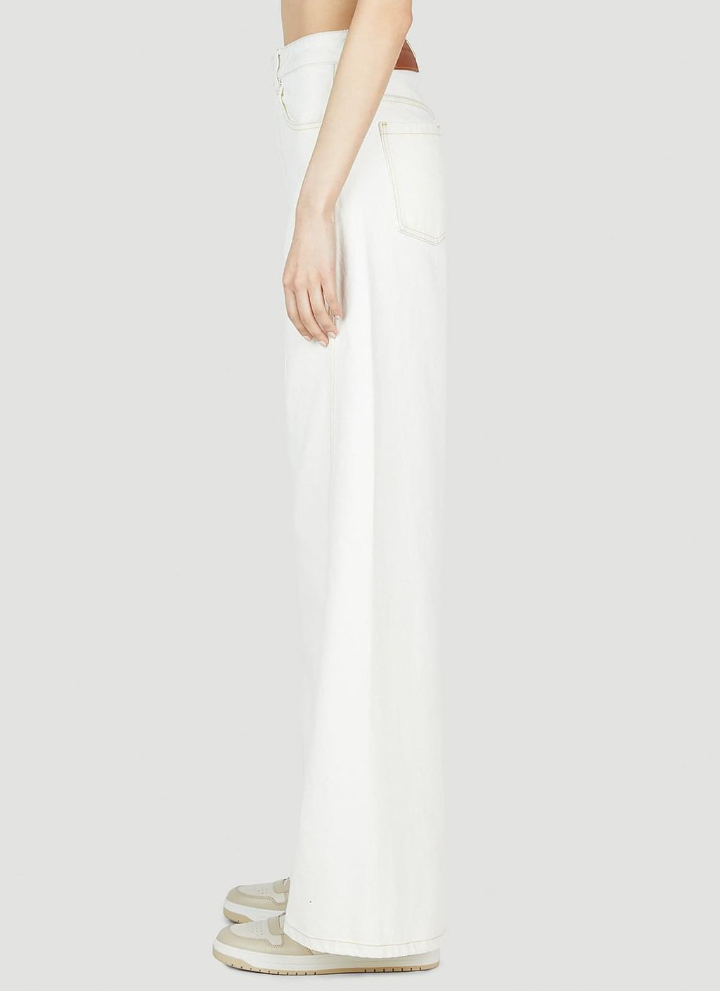 Moncler X Alicia Keys ladies Wide Leg Pants slacks trousers jeans white