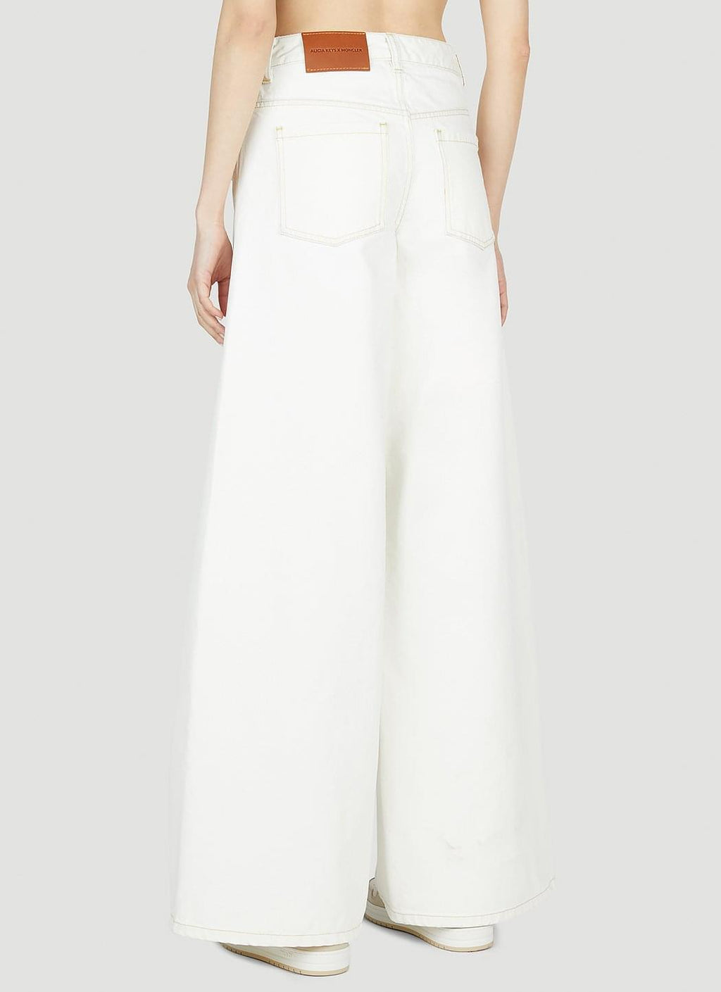 Moncler X Alicia Keys ladies Wide Leg Pants slacks trousers jeans white