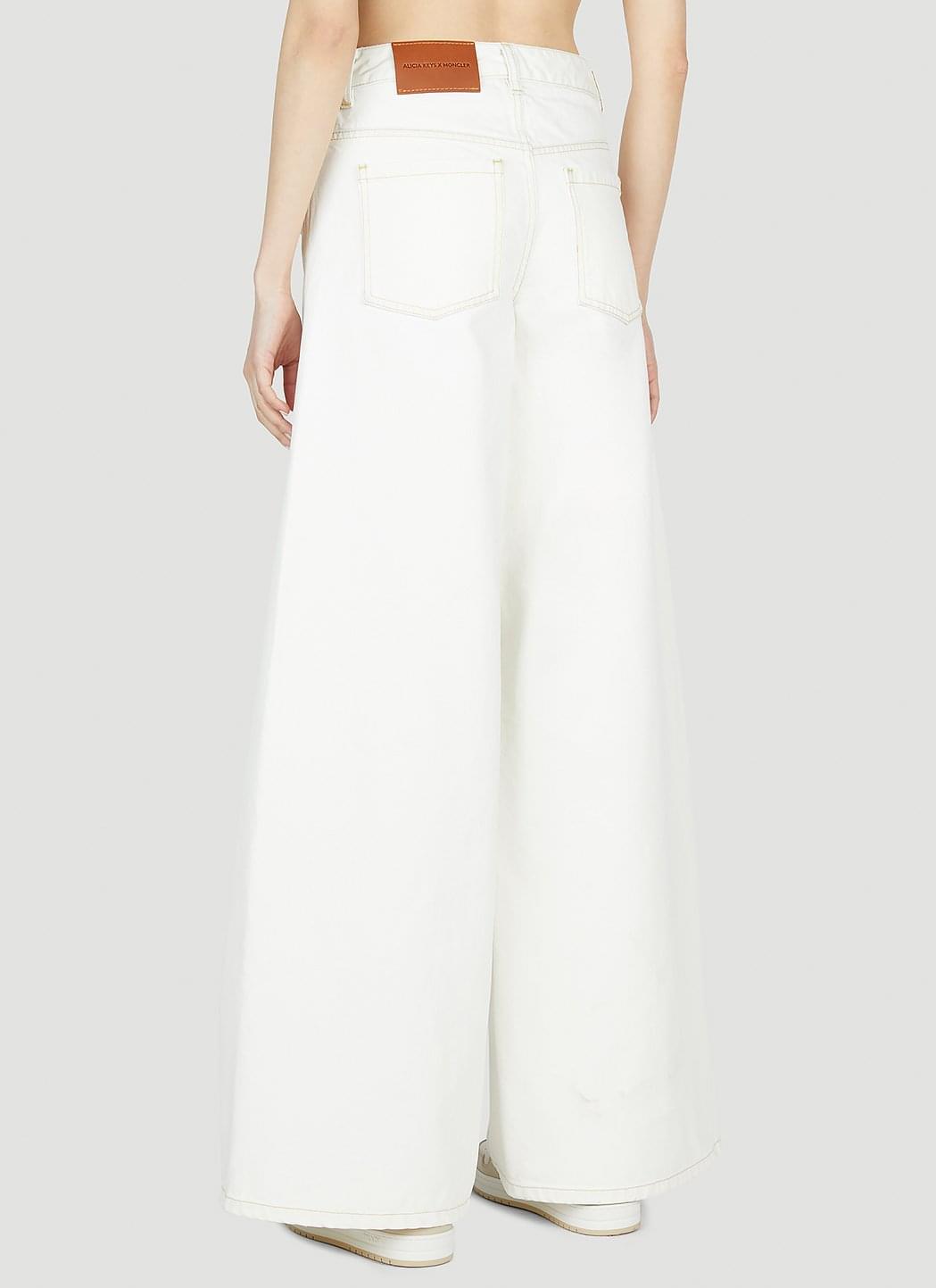 Moncler X Alicia Keys ladies Wide Leg Pants slacks trousers jeans white