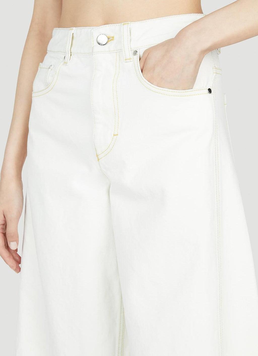 Moncler X Alicia Keys ladies Wide Leg Pants slacks trousers jeans white