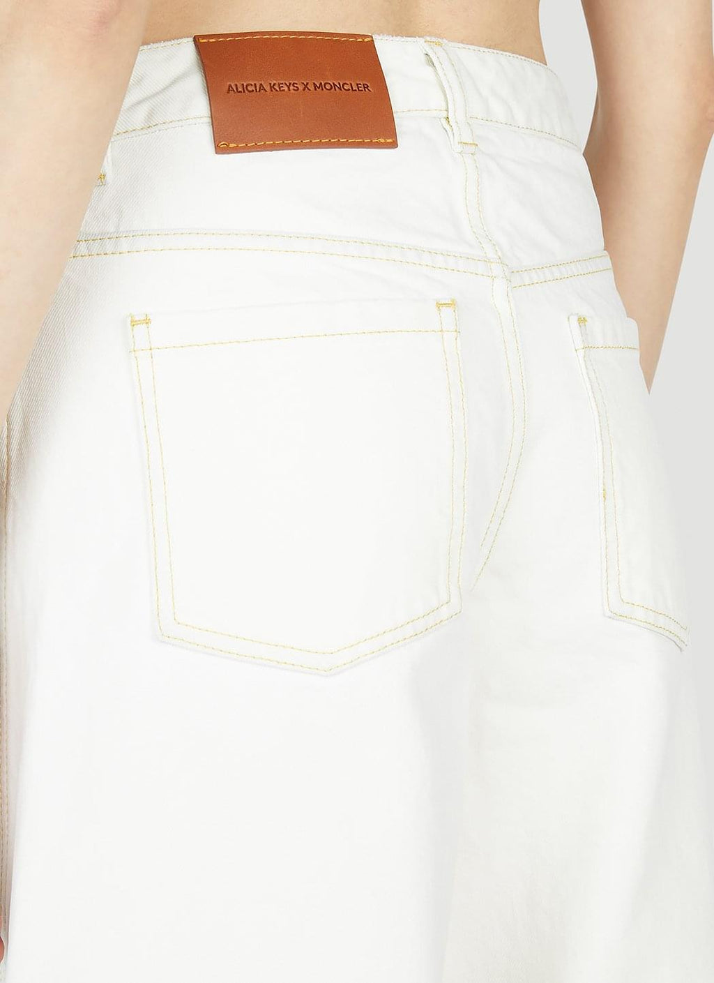 Moncler X Alicia Keys ladies Wide Leg Pants slacks trousers jeans white