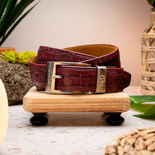 Riccardo Belt Wine genuine Caiman skin Milano
