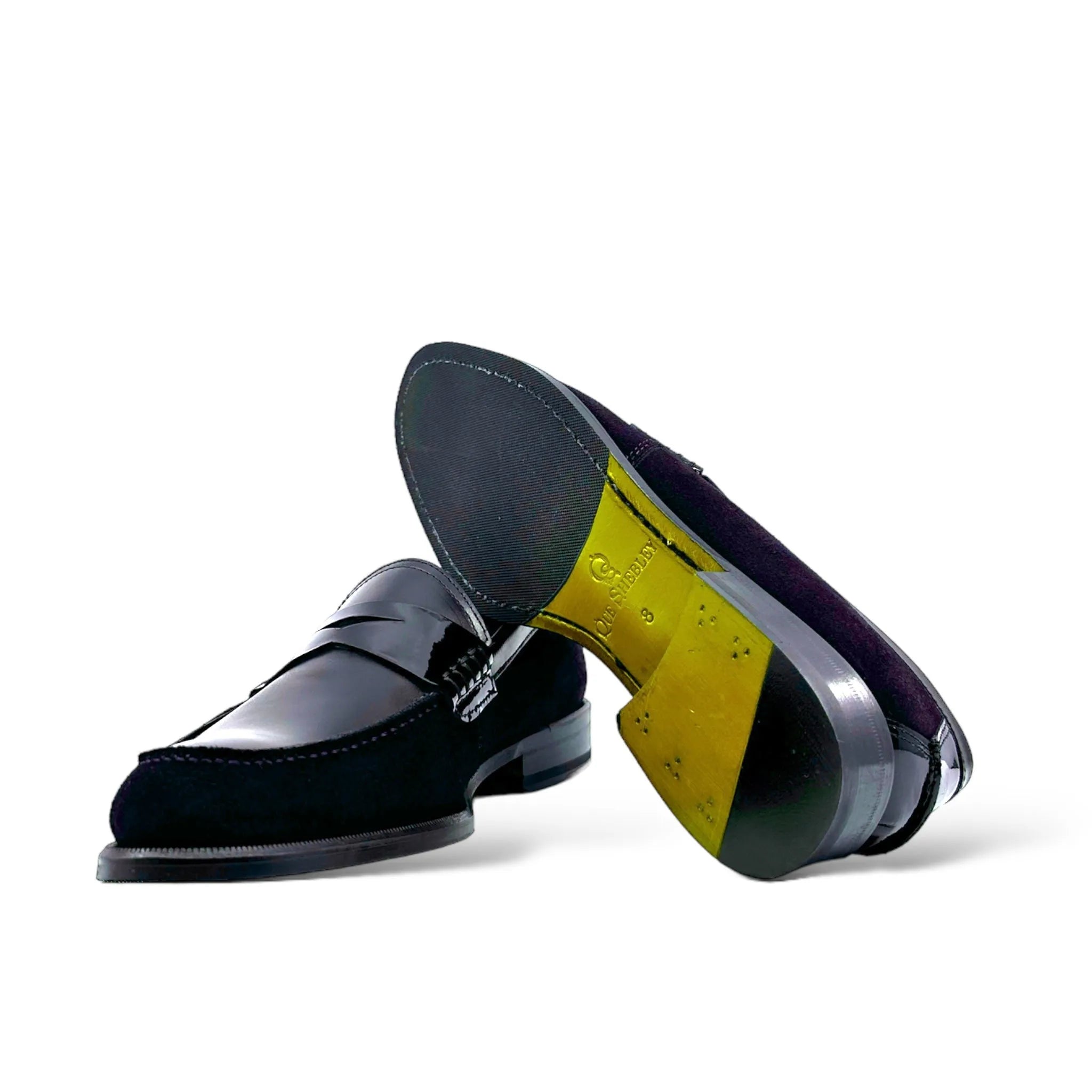 Marisool Ladies Loafers II Italian patent calf leather shoes Dark Navy
