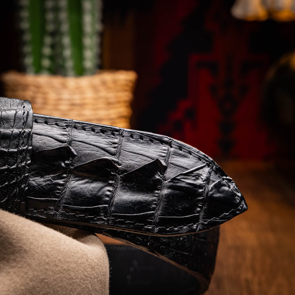 Marco di Milano Marlboro real Caiman Crocodile Hide Belt Black unisex