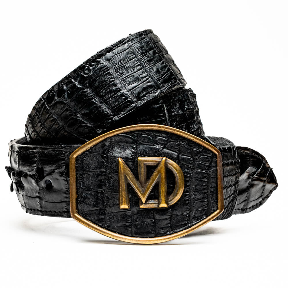 Marco di Milano Marlboro real Caiman Crocodile Hide Belt Black unisex