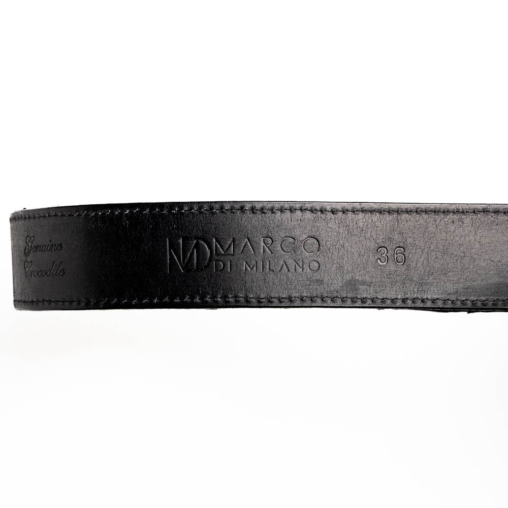 Marco di Milano Marlboro real Caiman Crocodile Hide Belt Black unisex