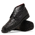 Martinelli Black Caiman crocodile men's ankle boots shoes dress casual Milano