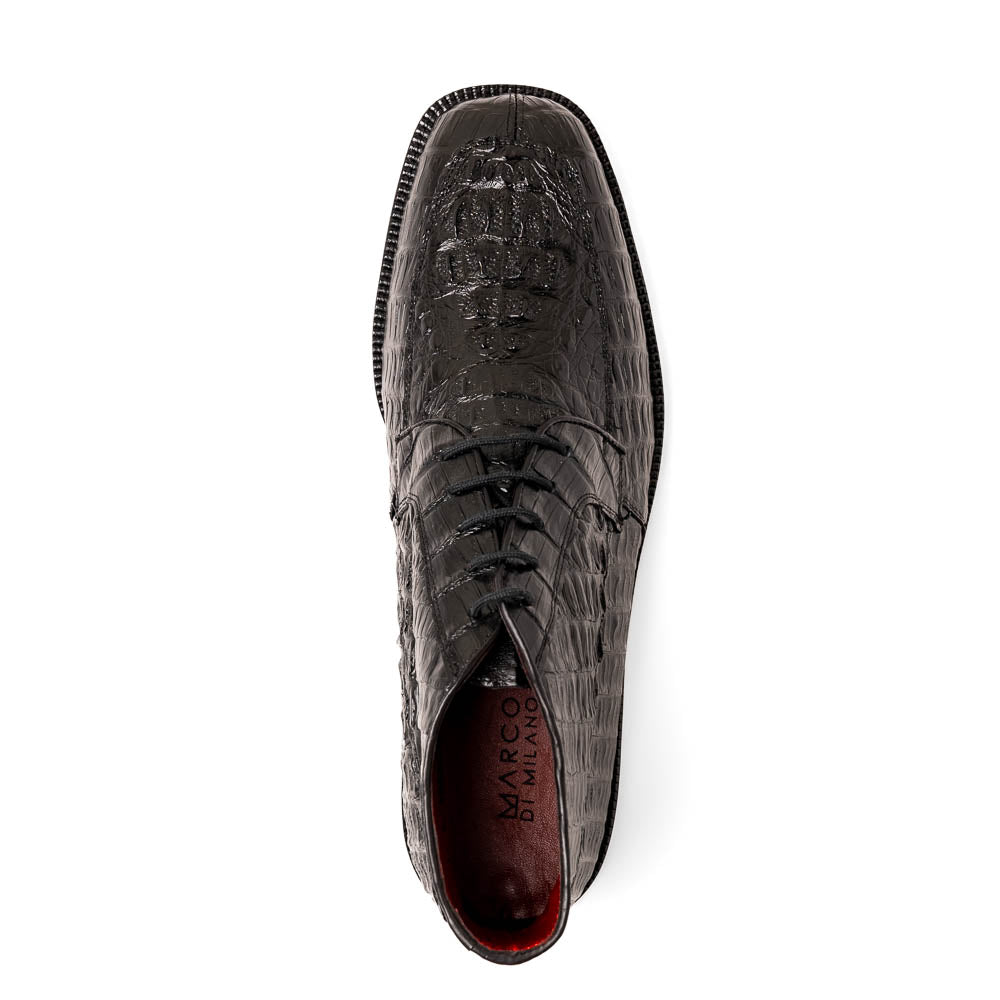 Martinelli Black Caiman crocodile mens ankle boots shoes dress casual Milano
