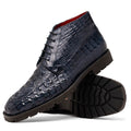 Martinelli men's genuine Caiman Crocodile boots lace-up navy Milano shoes