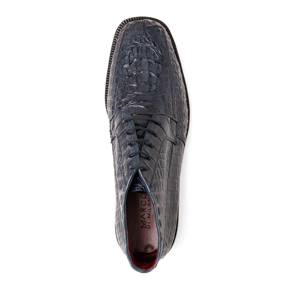 Martinelli men's genuine Caiman Crocodile boots lace-up navy Milano shoes
