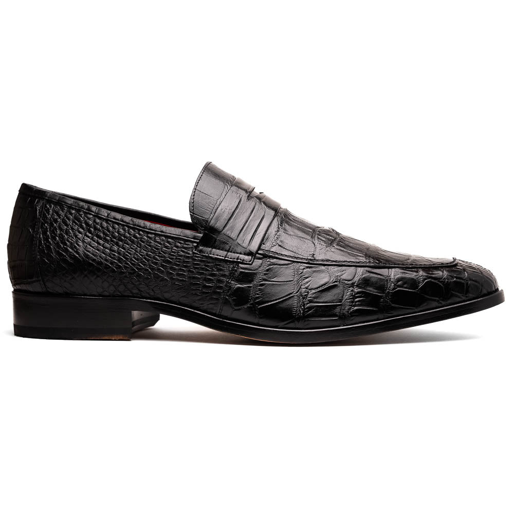 Matteo Black Genuine alligator skin loafers men's dress shoes Milano