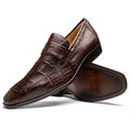 Matteo Brown genuine alligator skin loafers men's shoes Milano