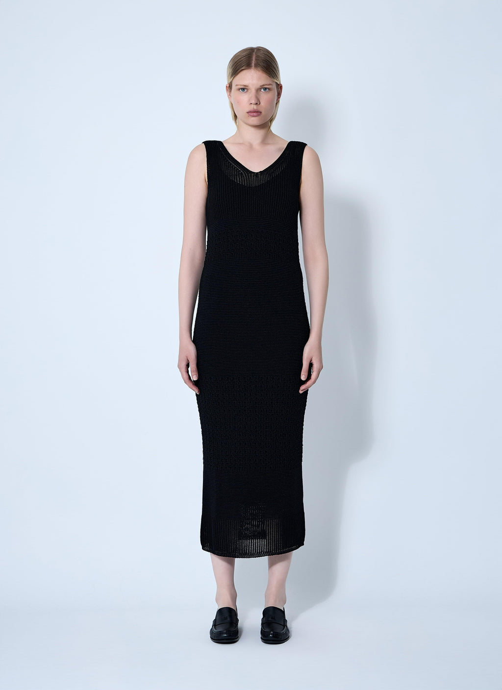 Max Mara Ladies Valois Crochet Midi Dress Black