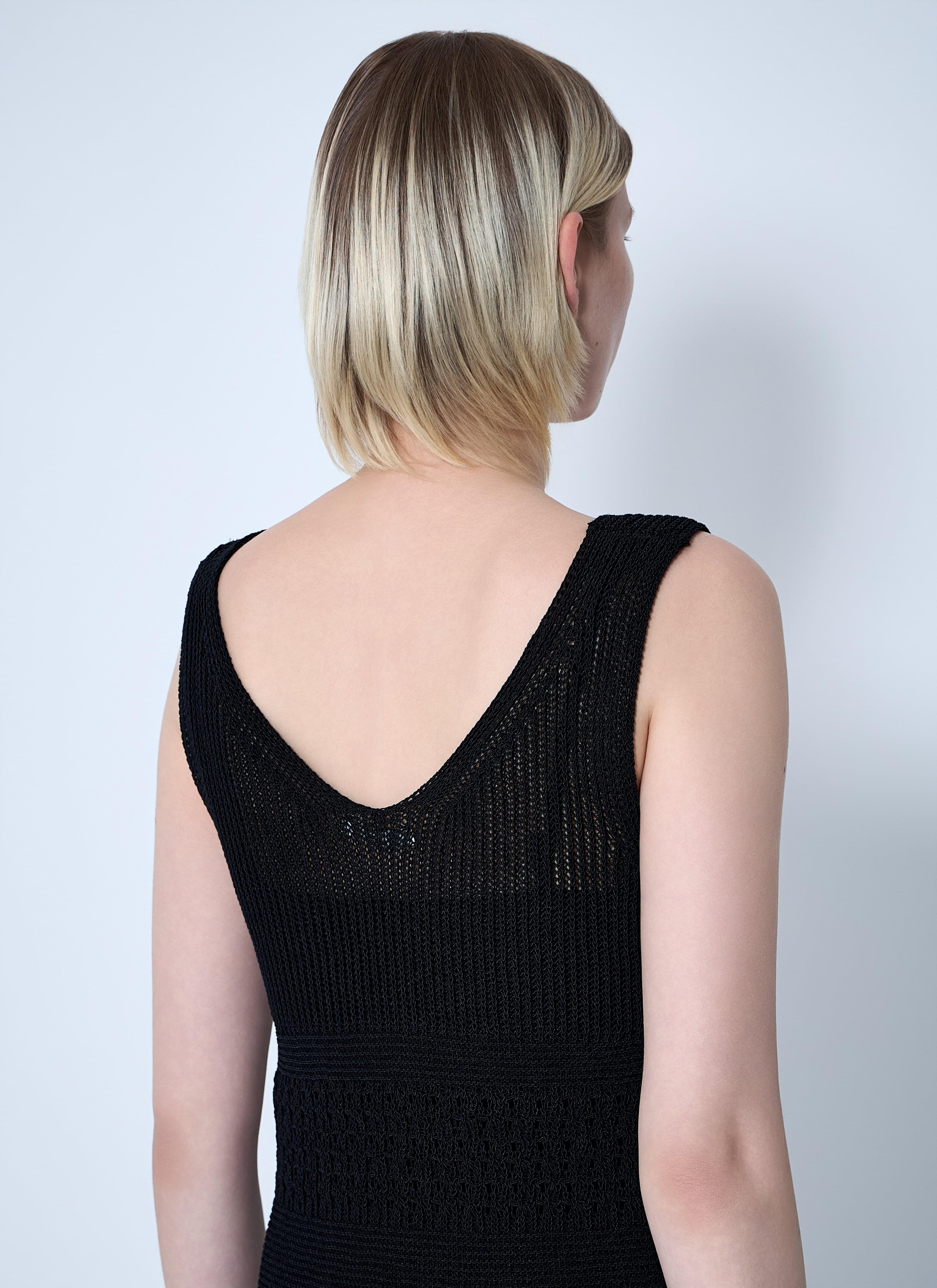 Max Mara Ladies Valois Crochet Midi Dress Black