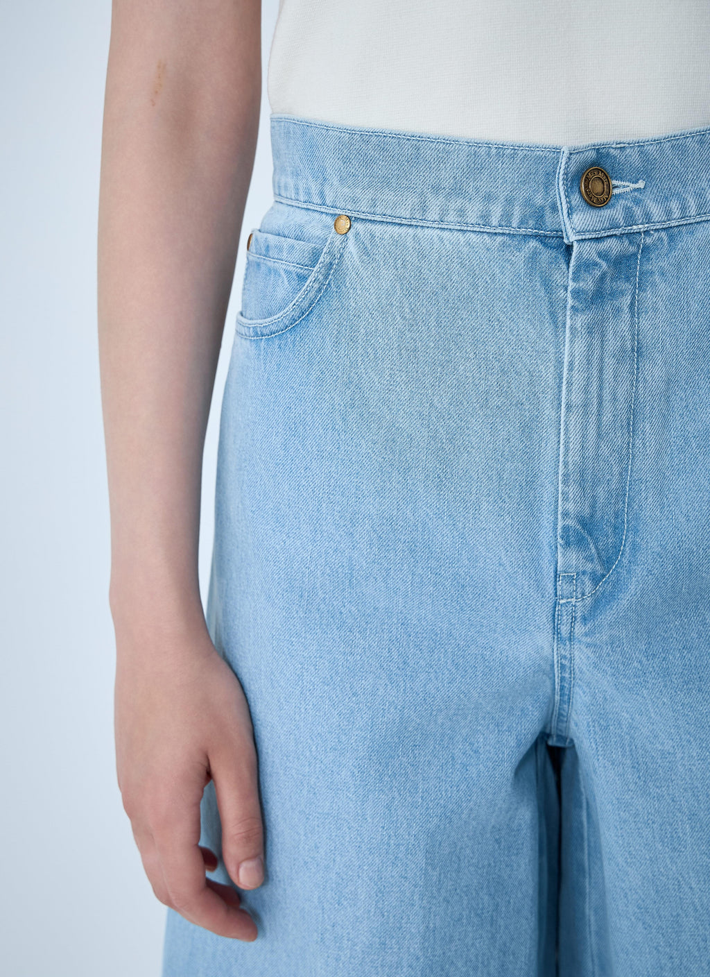 Max Mara Ladies Denim Wide Leg Flare Blue Jeans Pants