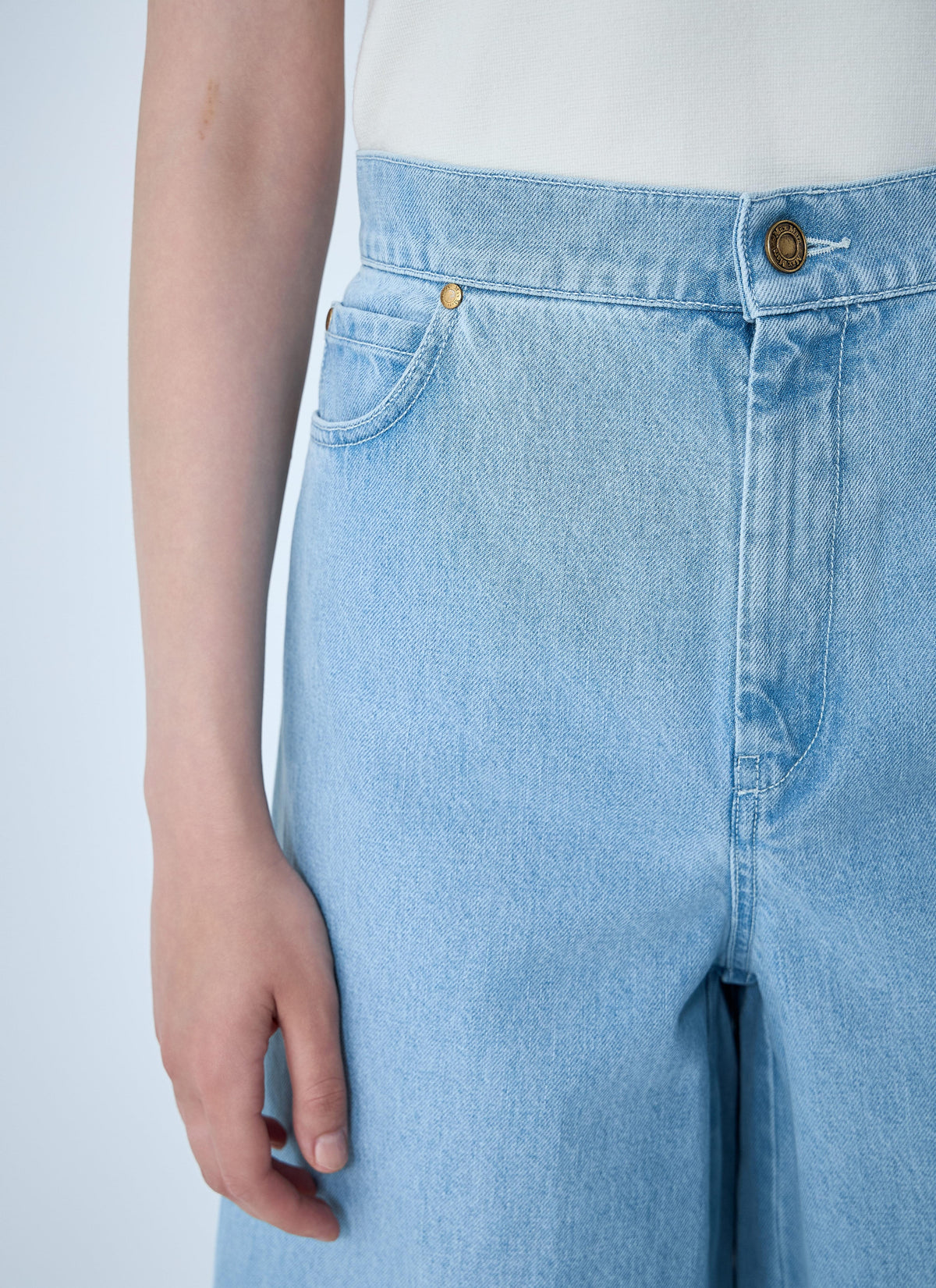 Max Mara Ladies Denim Wide Leg Flare Blue Jeans Pants