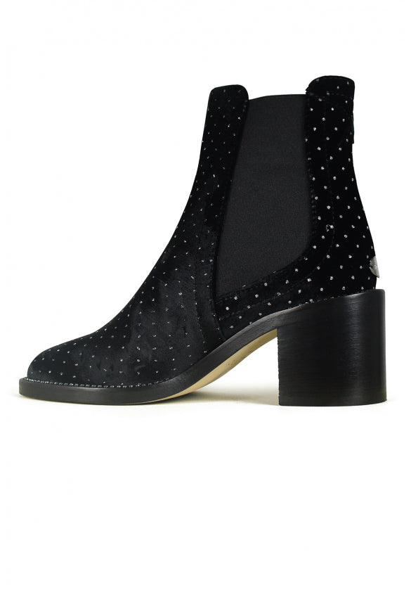 Jimmy Choo ladies Merril Boots black velvet sparkles heels