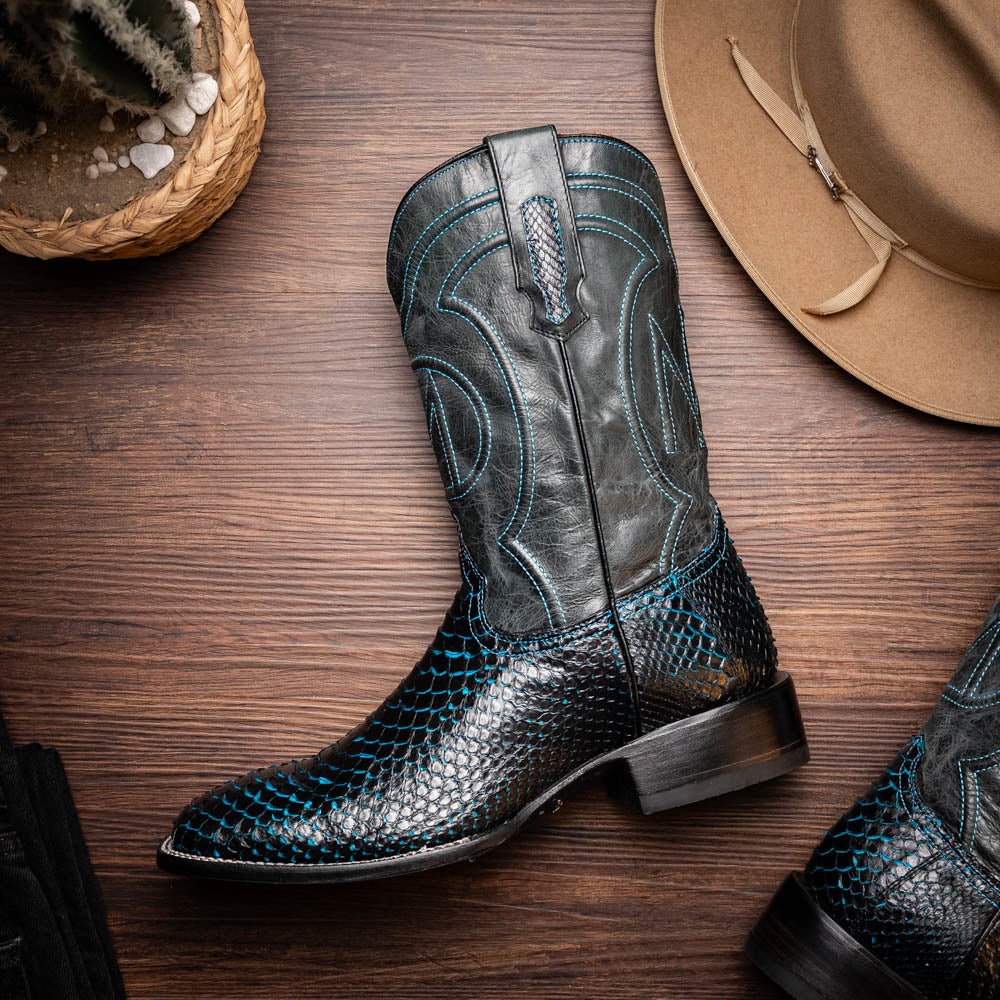 MARCO di MILANO Missouri Black / Blue boots python men's