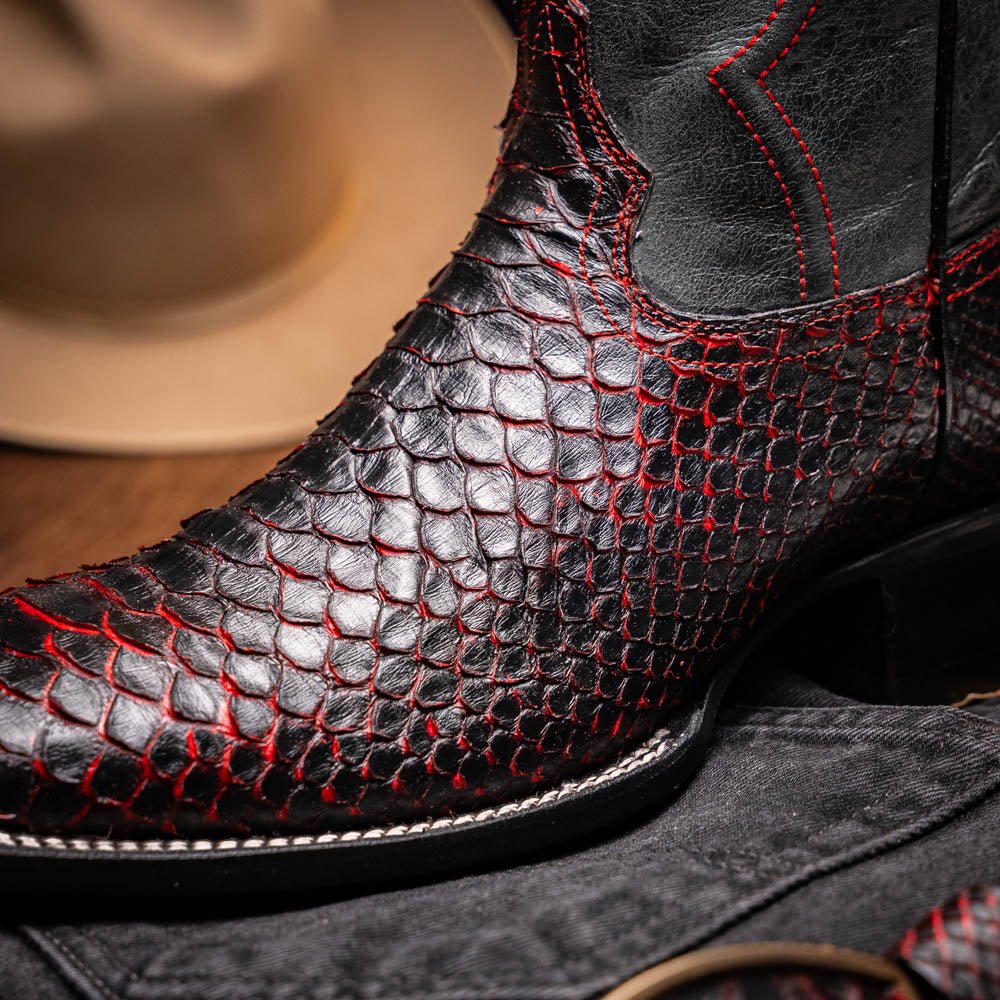 Marco di Milano Genuine Python snake skin boots Missouri Black Cherry