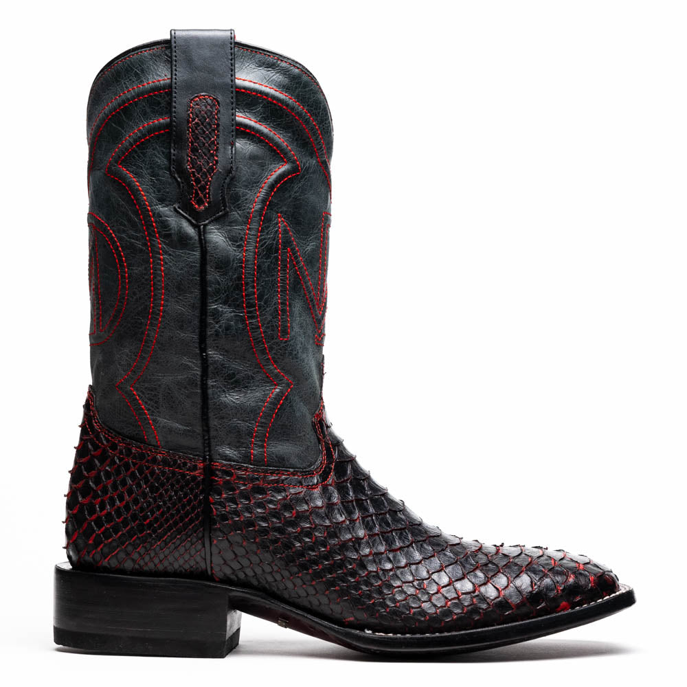 Marco di Milano Genuine Python snake skin boots Missouri Black Cherry