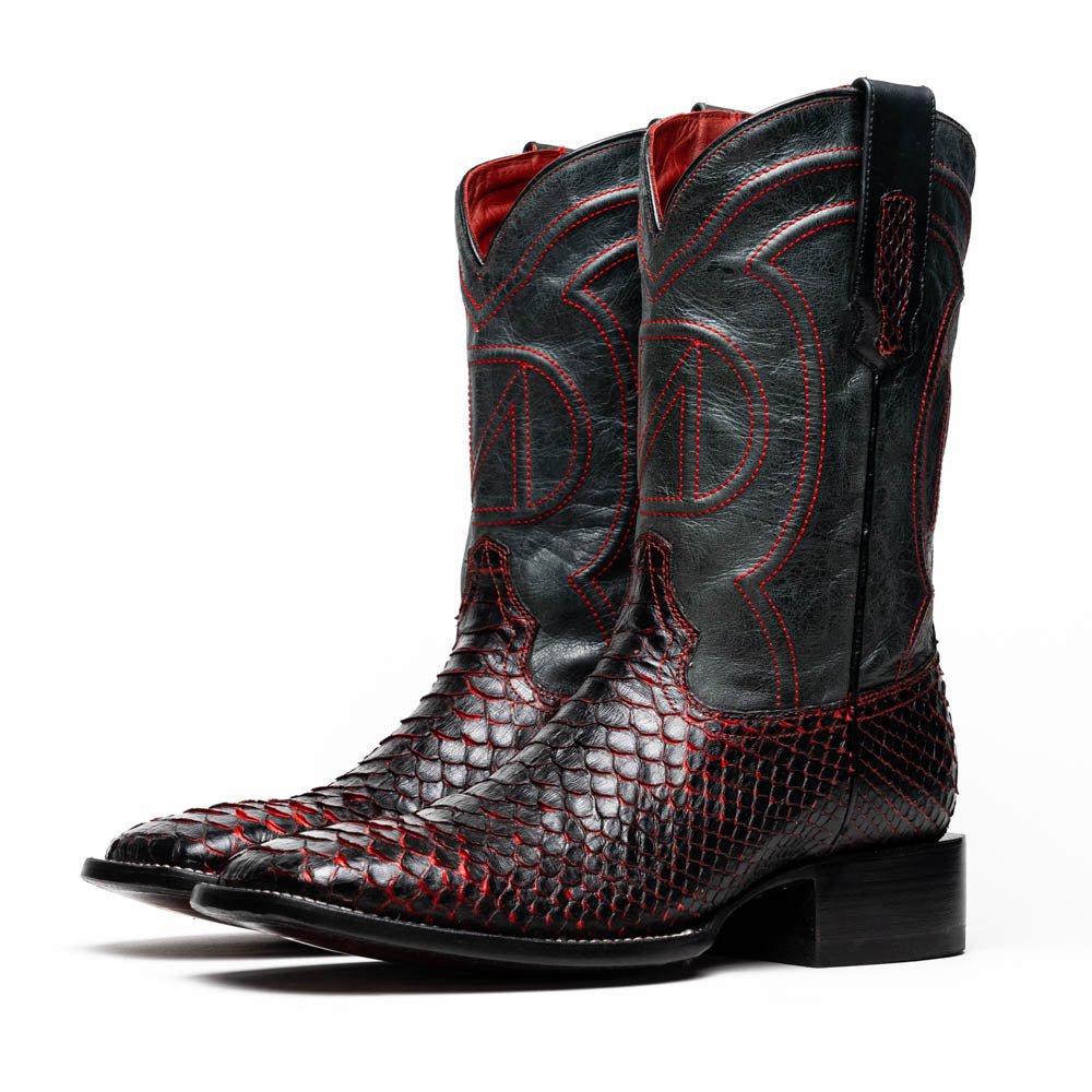 Marco di Milano Genuine Python snake skin boots Missouri Black Cherry