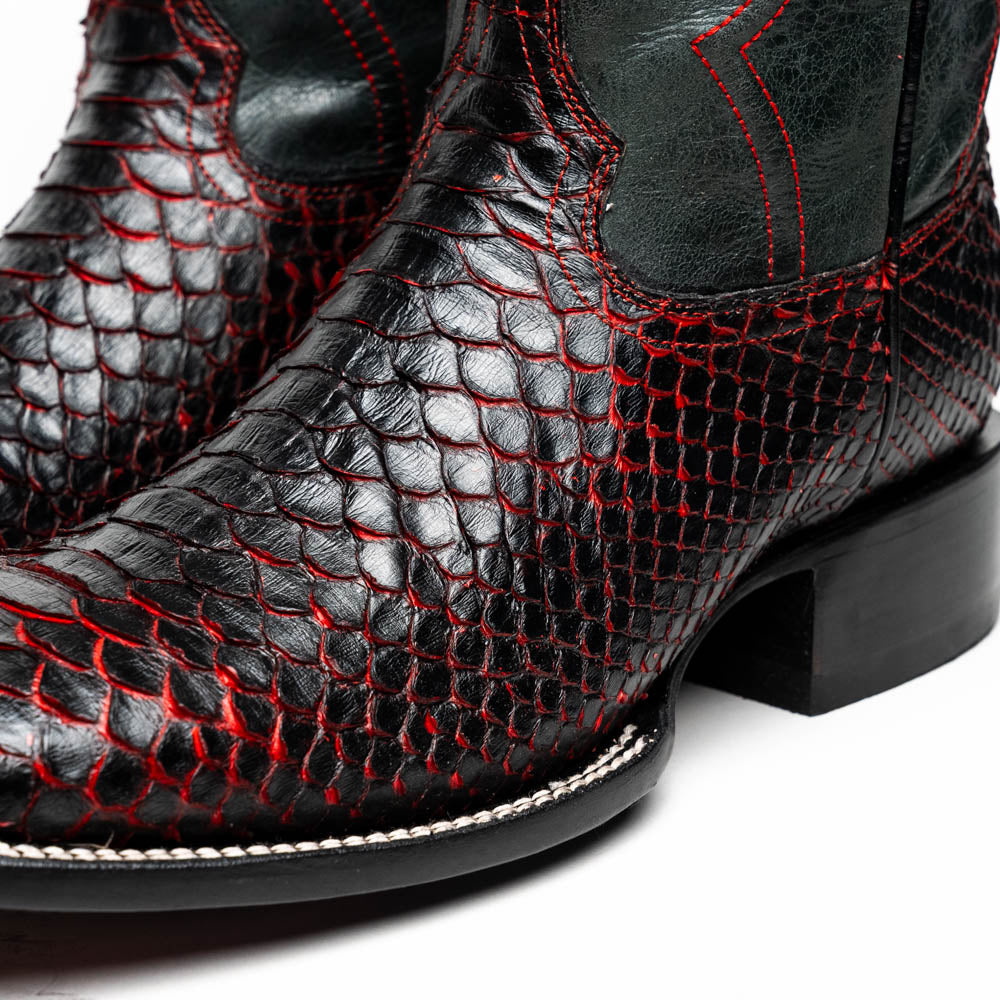 Marco di Milano Genuine Python snake skin boots Missouri Black Cherry