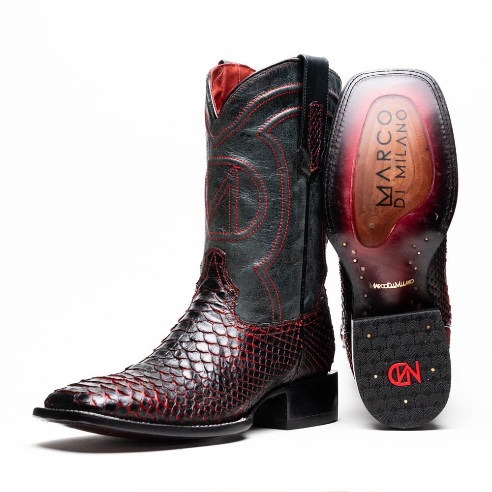 Marco di Milano Genuine Python snake skin boots Missouri Black Cherry