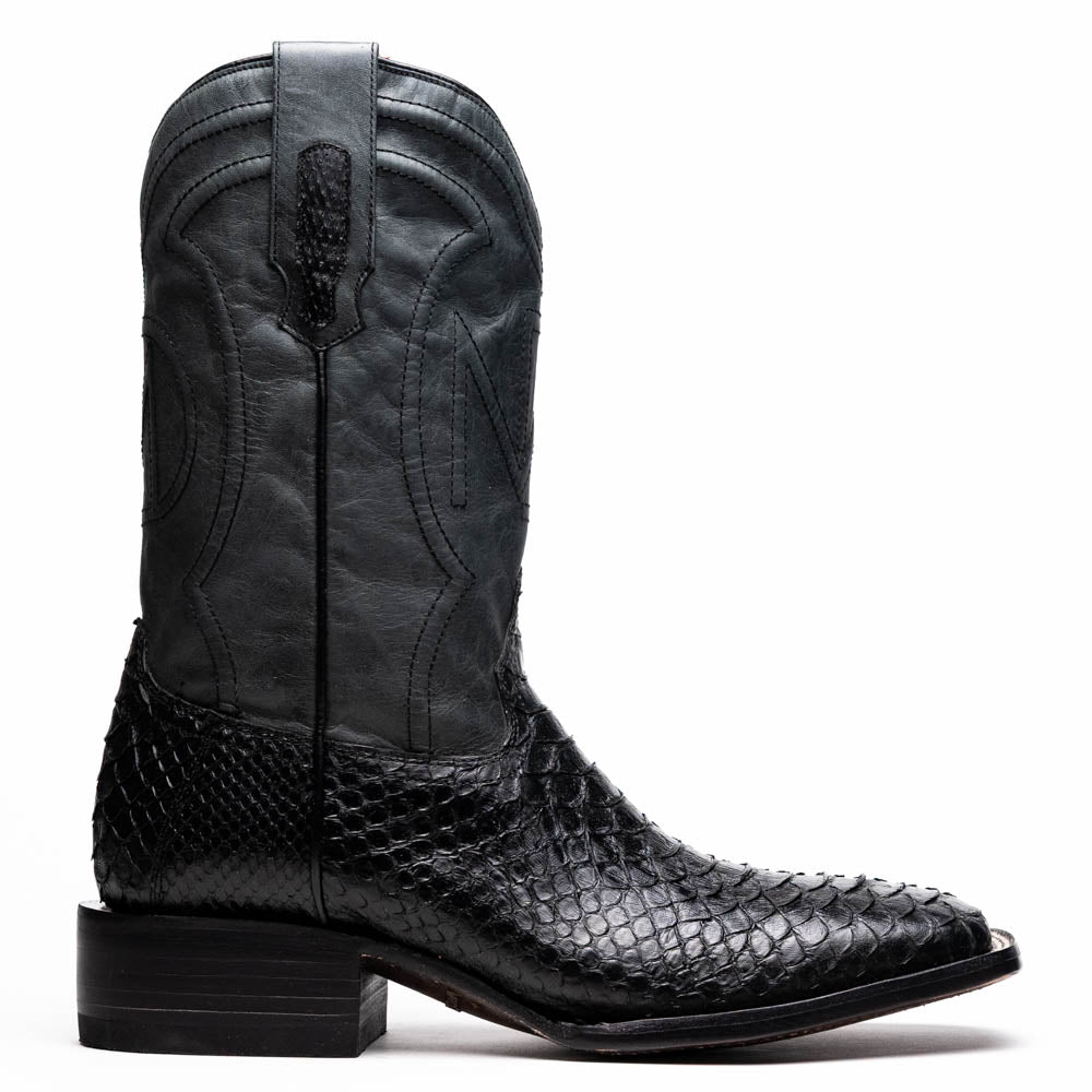 Marco di Milano Missouri Black python snake men's boots